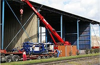 Aufbau einer teilstationären Anlage im Stahlwerk